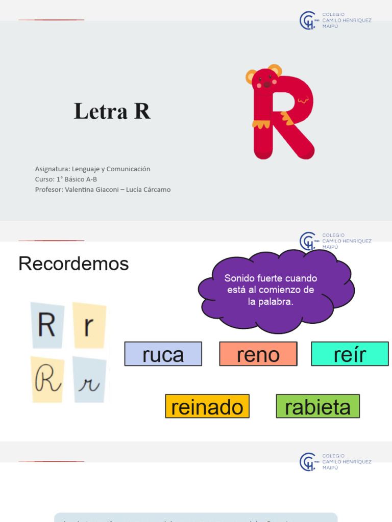 Sonidos de la letra R en palabras | PDF