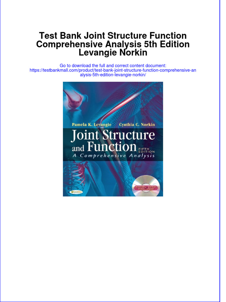 Full Download PDF of Test Bank Joint Structure Function Comprehensive