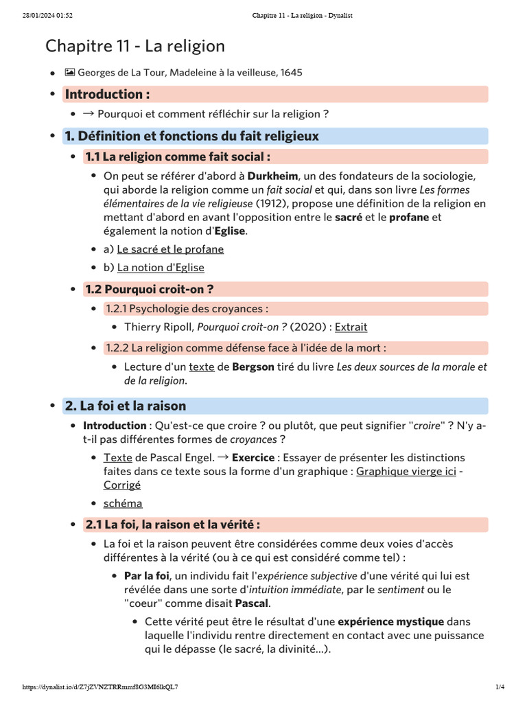 La religion : foi, raison et critiques | PDF | Raison | Vérité