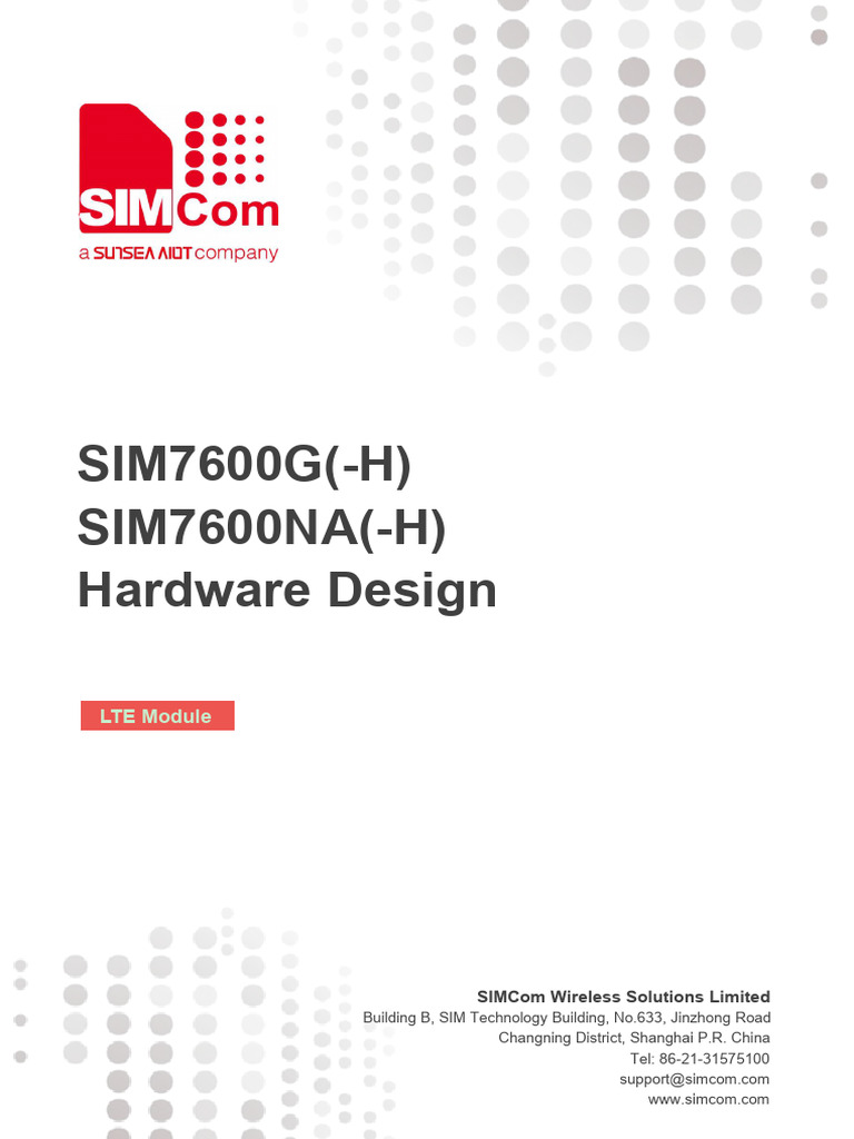 Sim7600g(-h) Sim7600na(-h) Hardware Design v1.04 | Download Free PDF ...