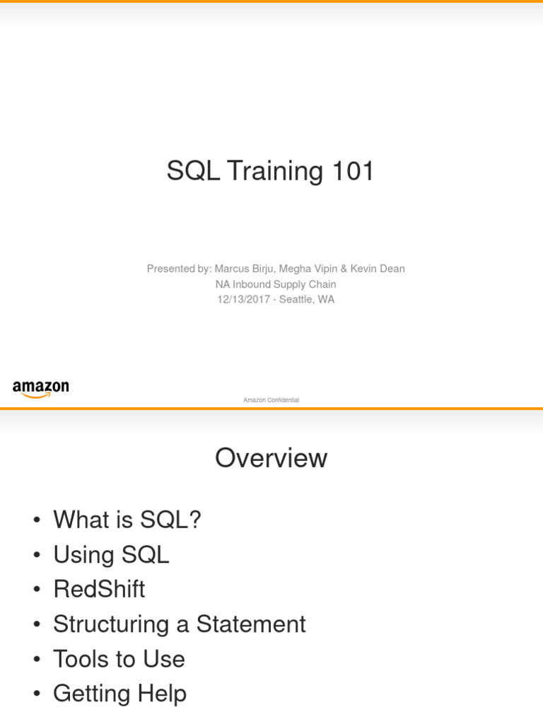 SQL Training 101 | PDF | Sql | Databases