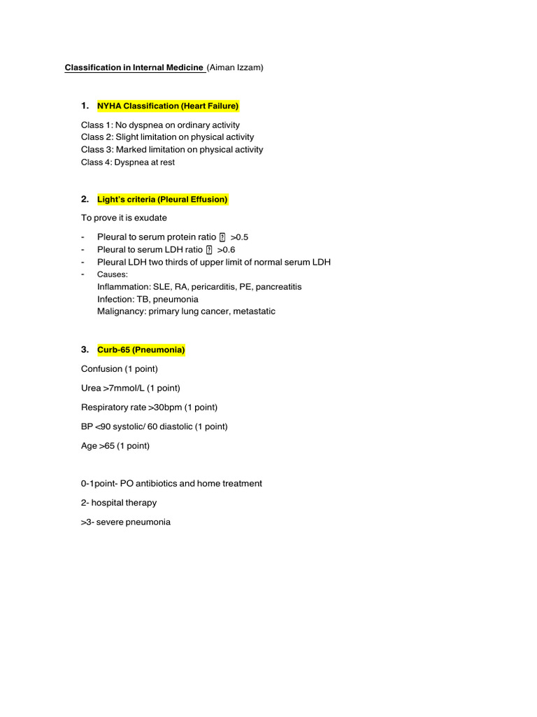 Classification in Internal Medicine | PDF
