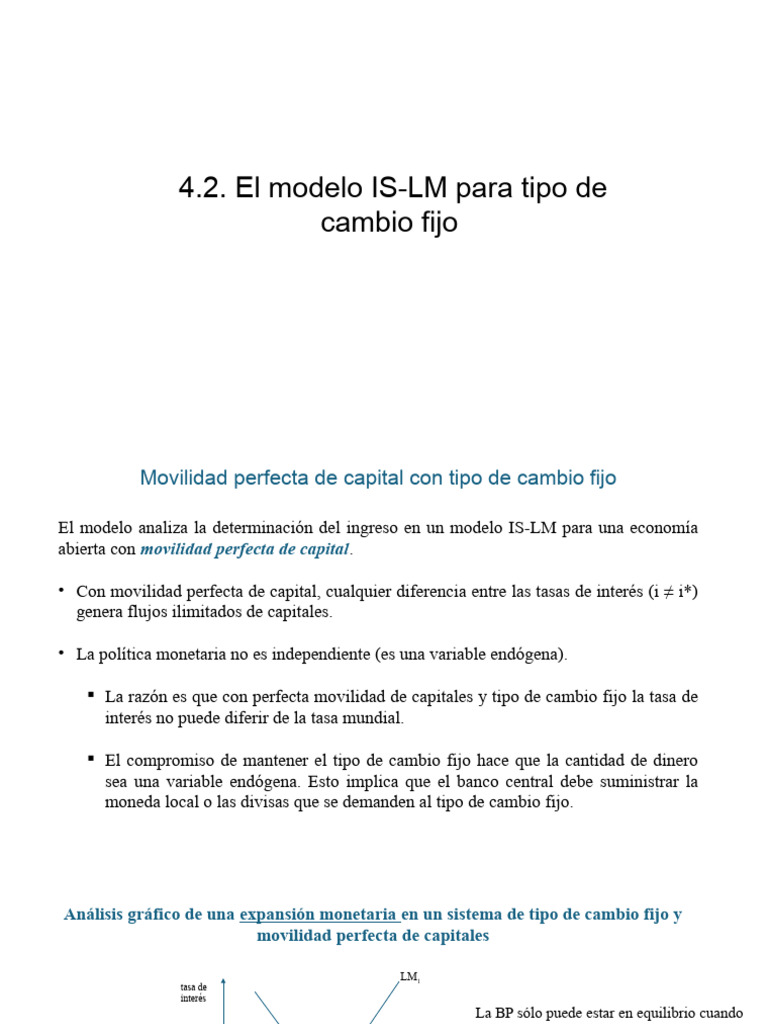 Modelo IS-LM y tipo de cambio fijo | PDF | Tipo de cambio | La política ...