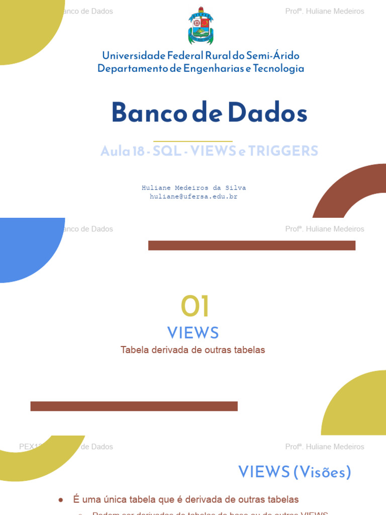 VIEWS e TRIGGERS em SQL: Guia Prático | PDF | SQL | Informática