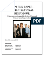Organisational Behaviour - Term End Paper