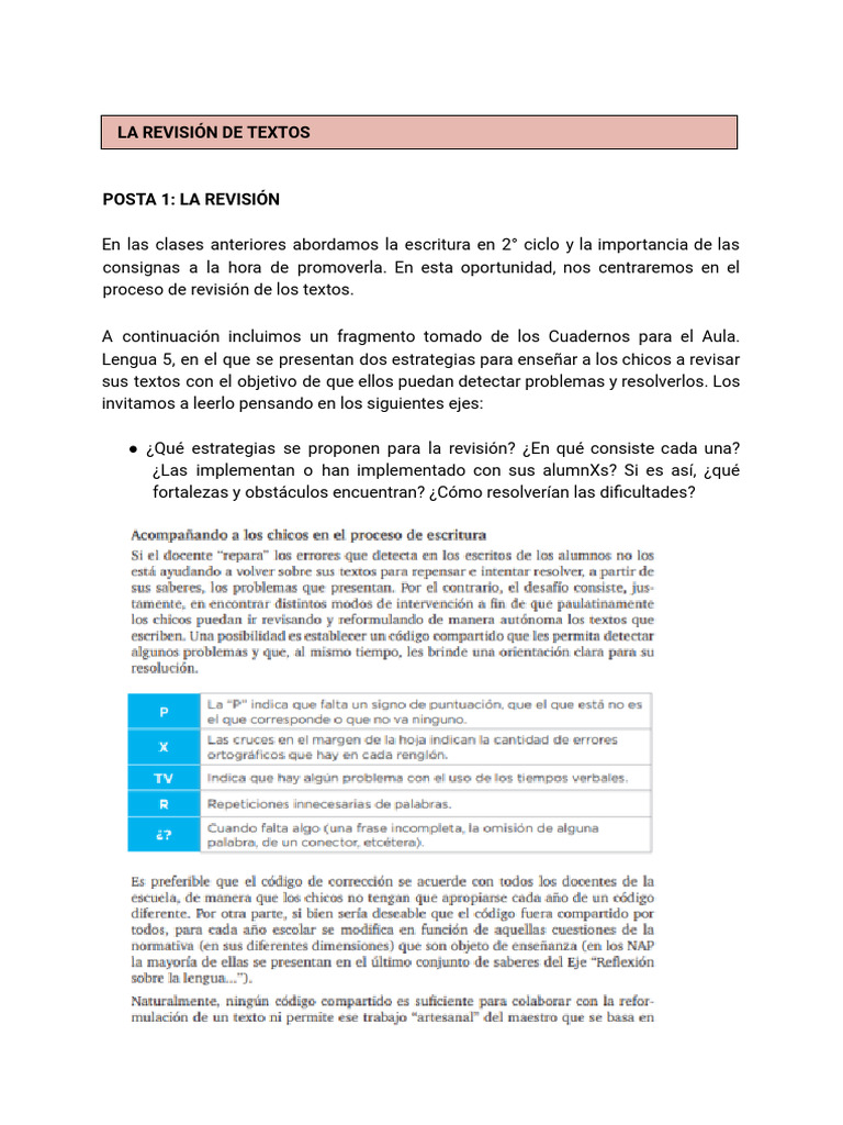 La Revisión de Textos | PDF | Enseñando | Puntuación