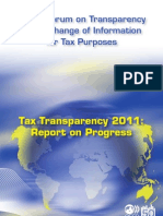 Tax Transparency 2011: Report On Progress Del Global Forum On Transparency and Exchange of Information For Tax Purposes