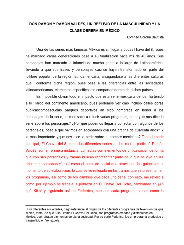 Don Ramón: Masculinidad y Clase Obrera | PDF | Estudios de idiomas ...