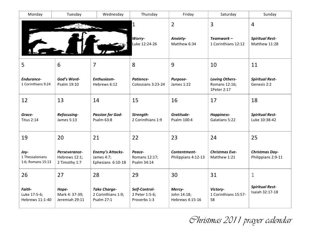 Prayer Calendar PDF
