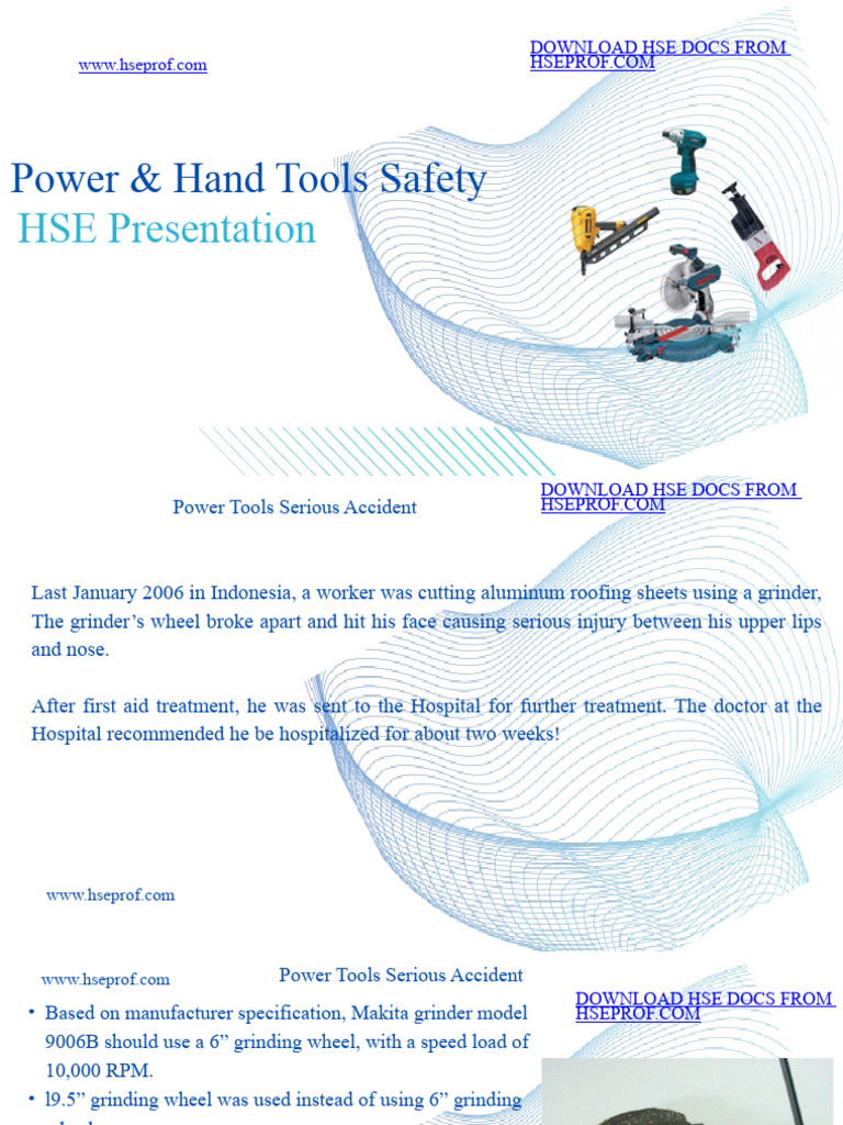 Download HSE Presentation on Power & Hand Tools Safety