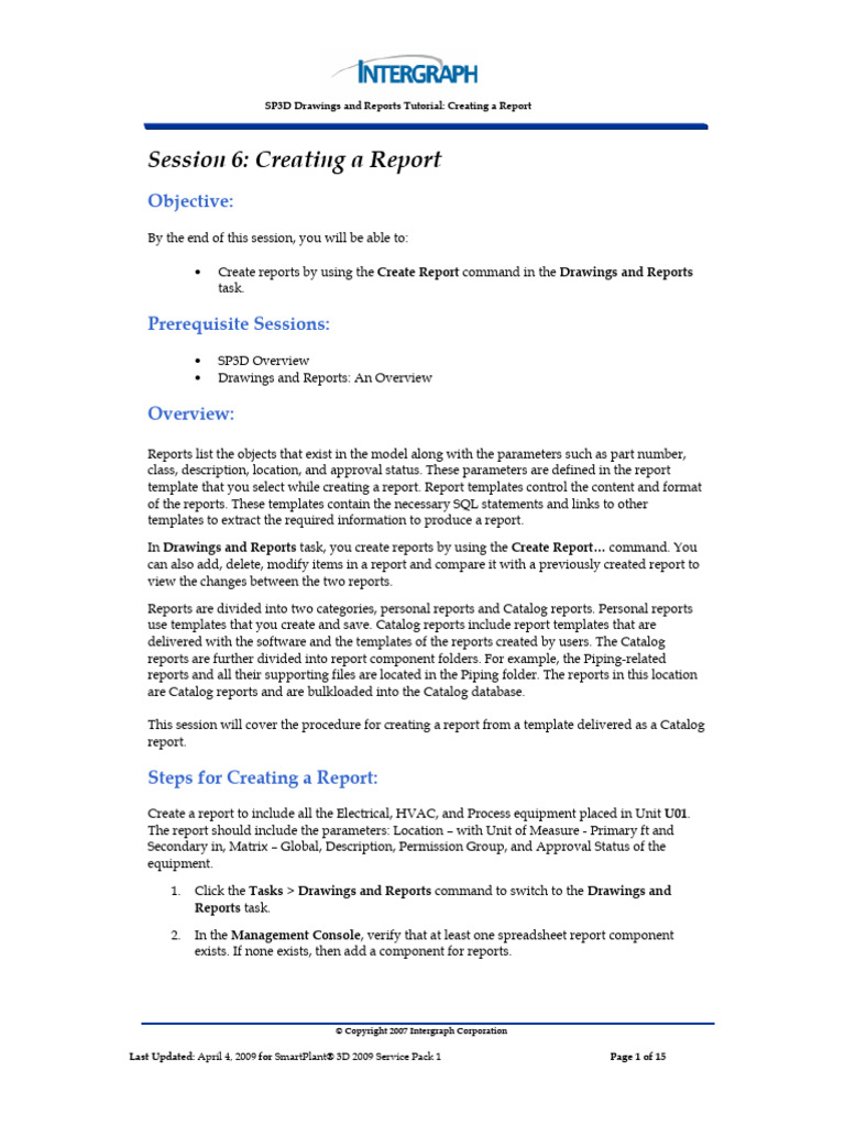 SP3D Report Creation Tutorial | PDF | Microsoft Excel | Parameter ...