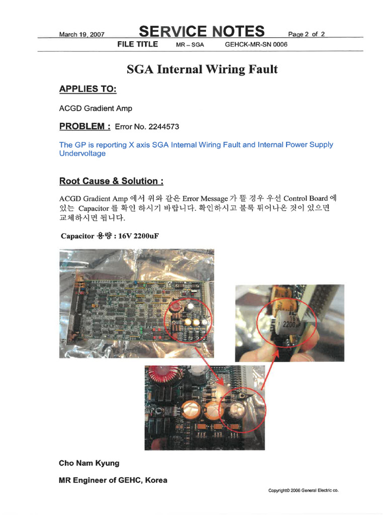 Sga Internal Wiring Fault Troubleshoot Pdf
