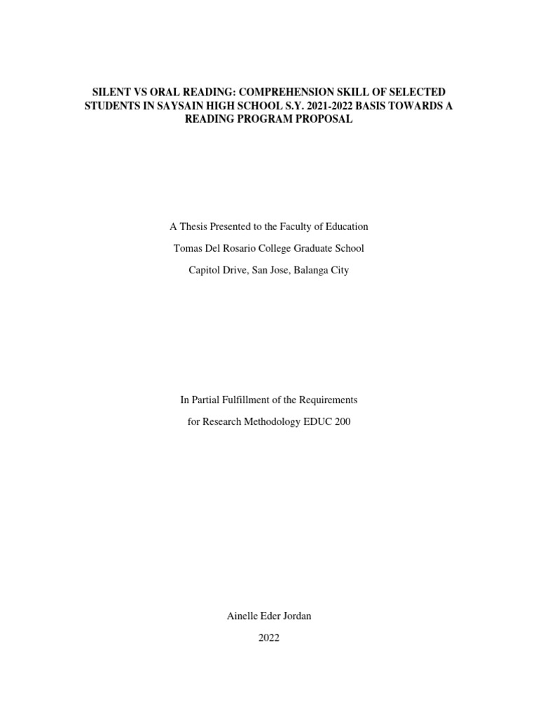 Sample research ch1 3 pdf reading comprehension statistics