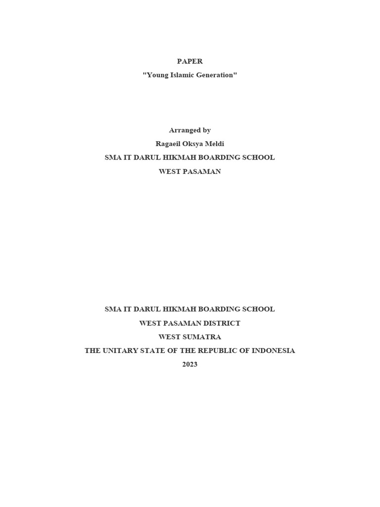 Importance of Young Islamic Generation | PDF | Muhammad | Faith