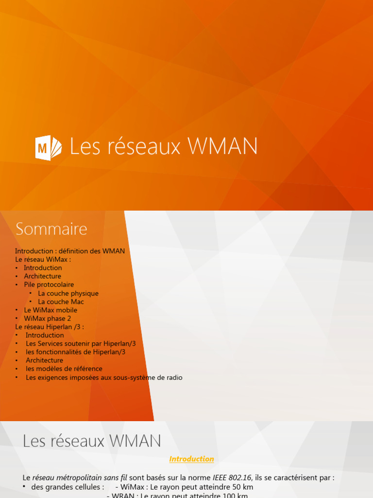 Réseaux WMAN et WiMax: Architecture et Normes | PDF | WiMAX | Mode de ...