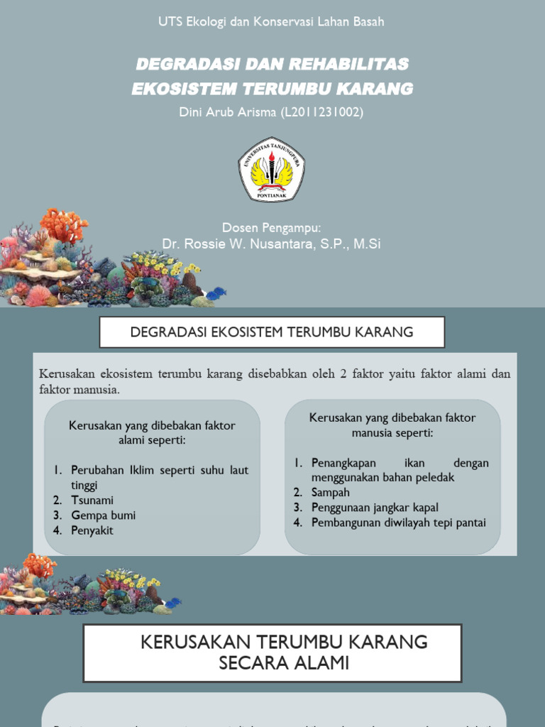 Degradasi dan Rehabilitasi Terumbu Karang | PDF