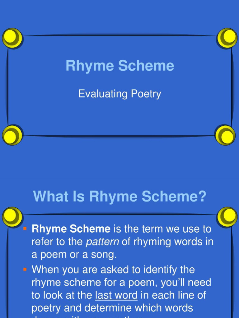 about Rhyming pattern | PDF