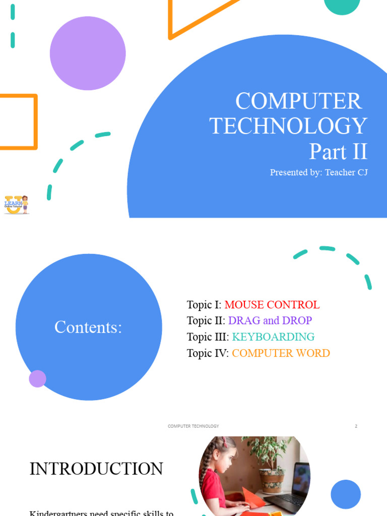 Computer Basics for Kindergartners | PDF | Computer Keyboard | Human ...