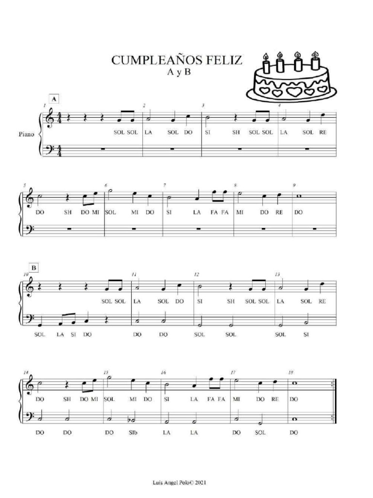 CUMPLEAÑOS FELIZ Partitura | PDF