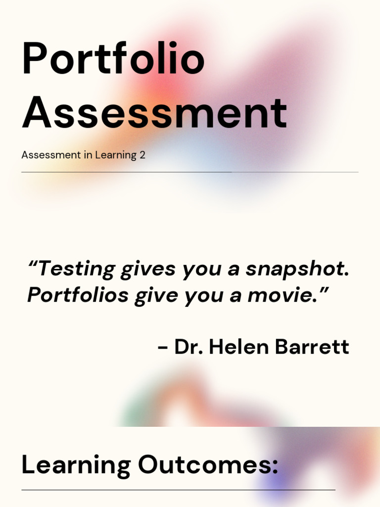 Portfolio Assessment Meaning