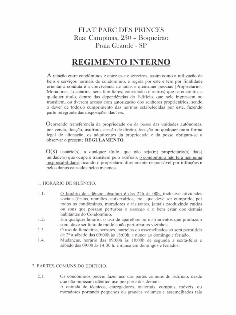 Regimento Interno Flat Atualizado | PDF
