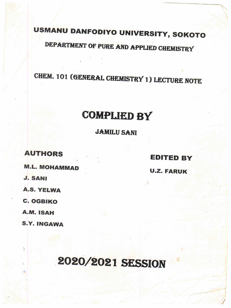 Chem 101 | PDF