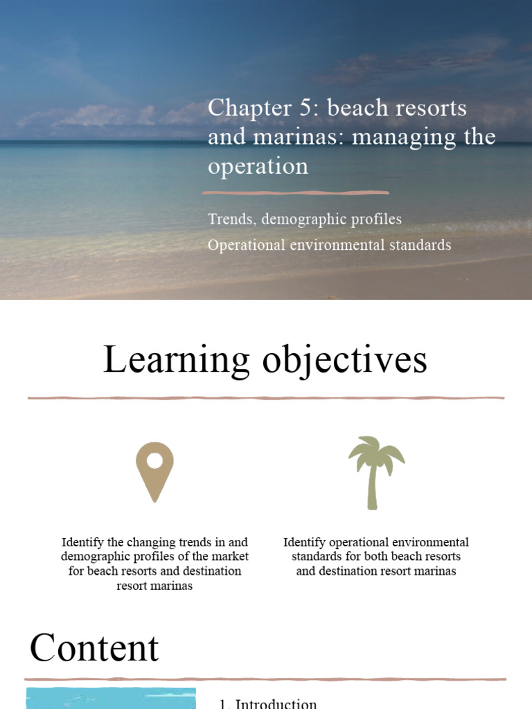 Chap 5 Beach Resort and Marina - Managing Operations | PDF | Water | Waste