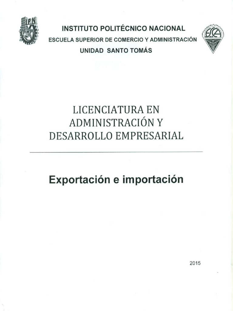 Exportación E Importación Pdf