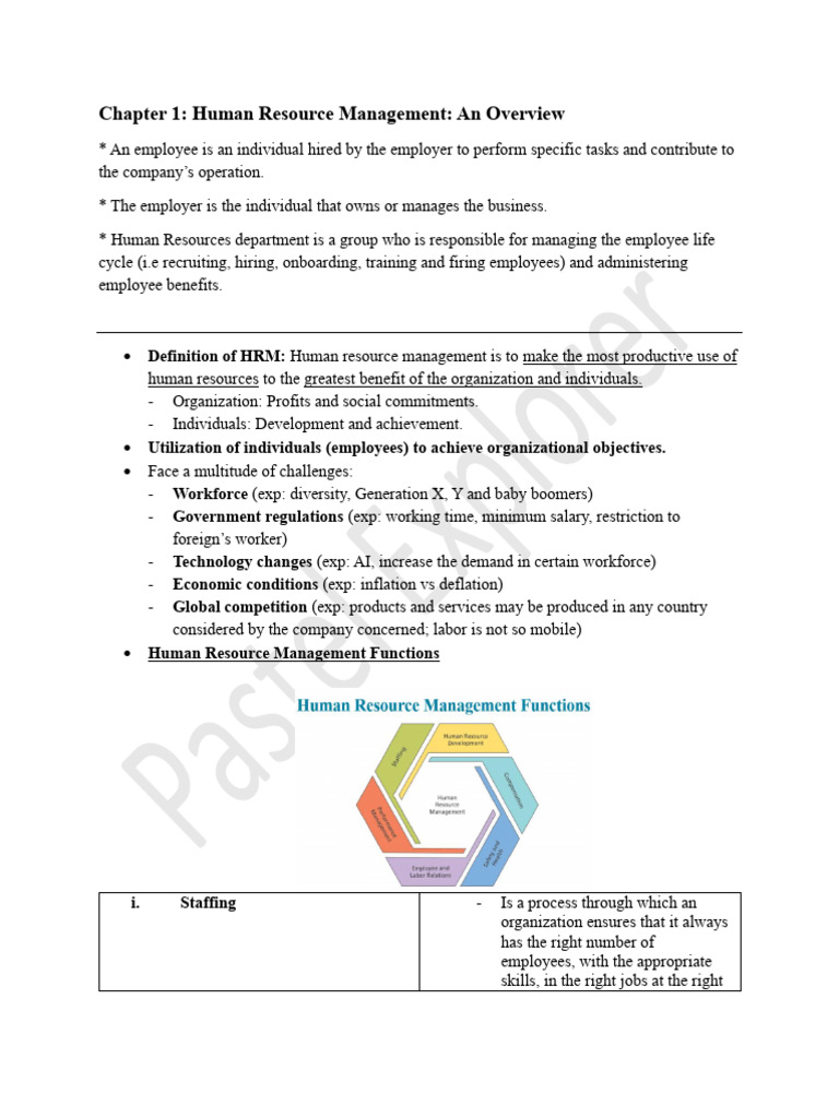 Overview of Human Resource Management | PDF | Human Resource Management ...