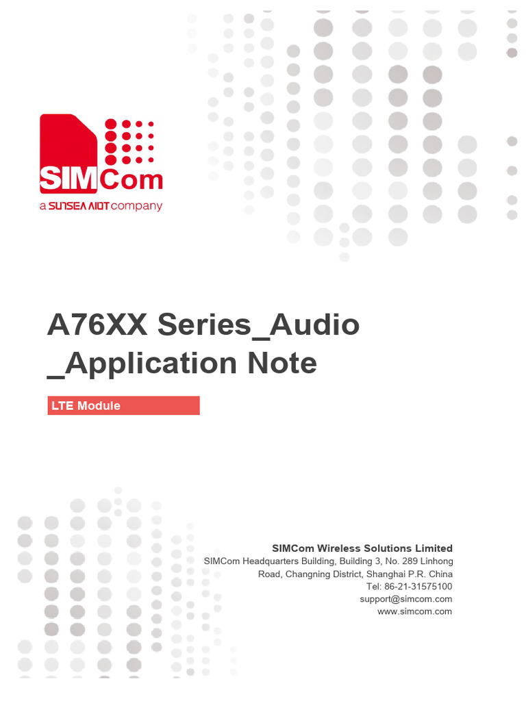 A76XX Series Audio Application Note V1.01 | PDF | Speech Synthesis ...