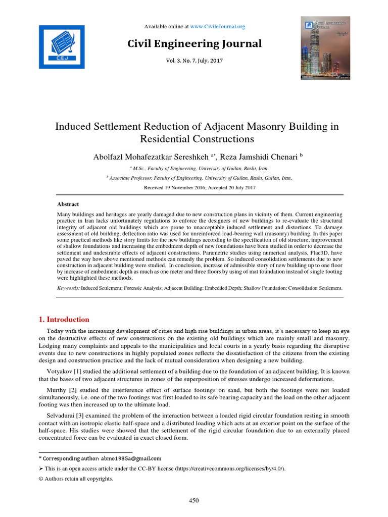 Picture of Induced Settlement of Adjacent Masonry Building | PDF | Foundation ...
