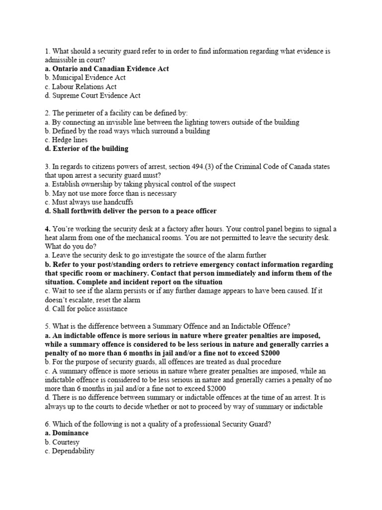 Security Guard Training Guide | PDF | Security Guard | Police