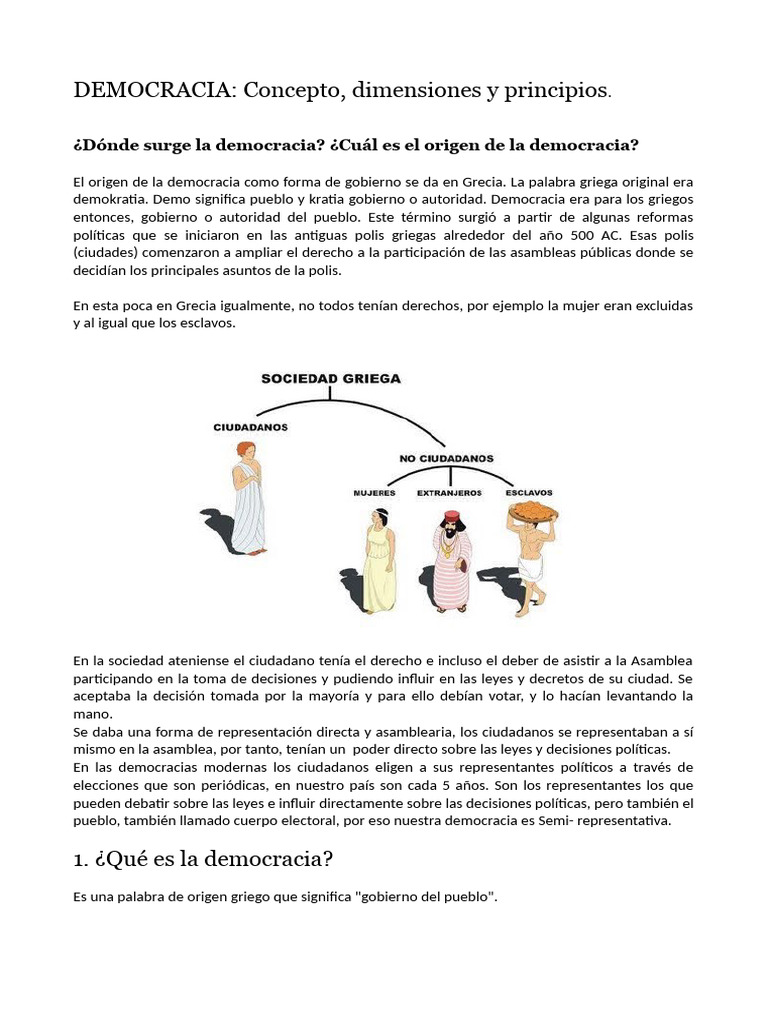 Orígenes y principios de la democracia | PDF | Democracia | Ideologías ...