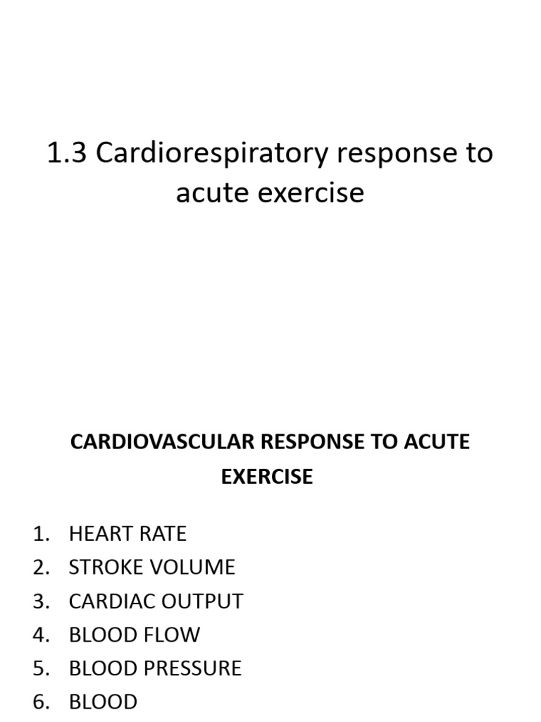 Cardiovascular Responses to Acute Exercise | PDF | Blood Pressure ...