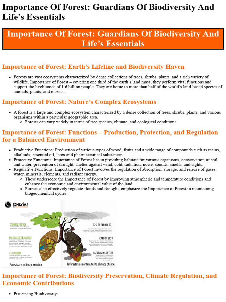 4 Importance Of Forest Pdf Biodiversity Forests