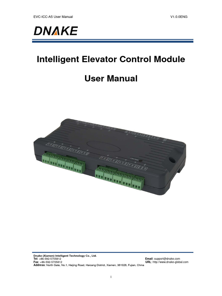 EVC-ICC-A5 Elevator Control Manual | PDF | Computer Network | Elevator