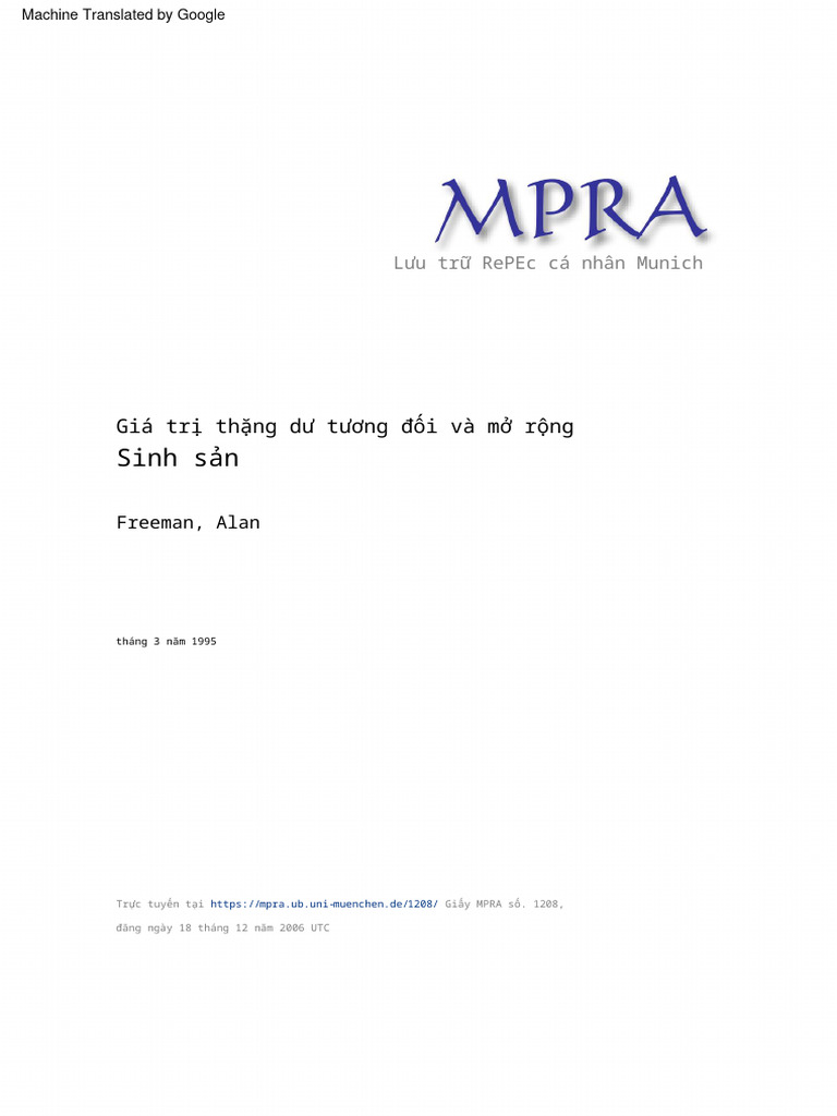 MPRA Paper 1208 | PDF