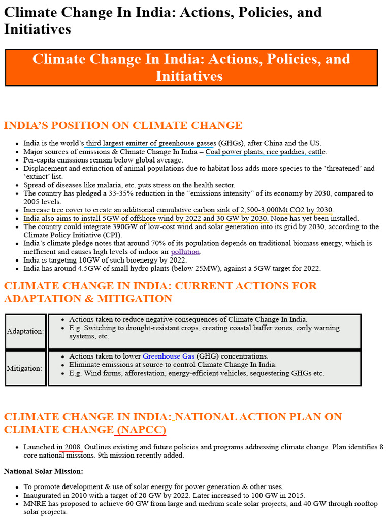 33.CLIMATE CHANGE IN INDIA | PDF | Climate Change | Climate Change ...