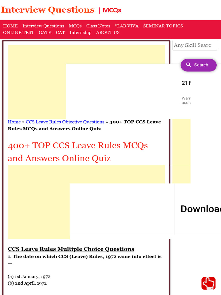 400-top-ccs-leave-rules-mcqs-and-answers-online-quiz-2023-download