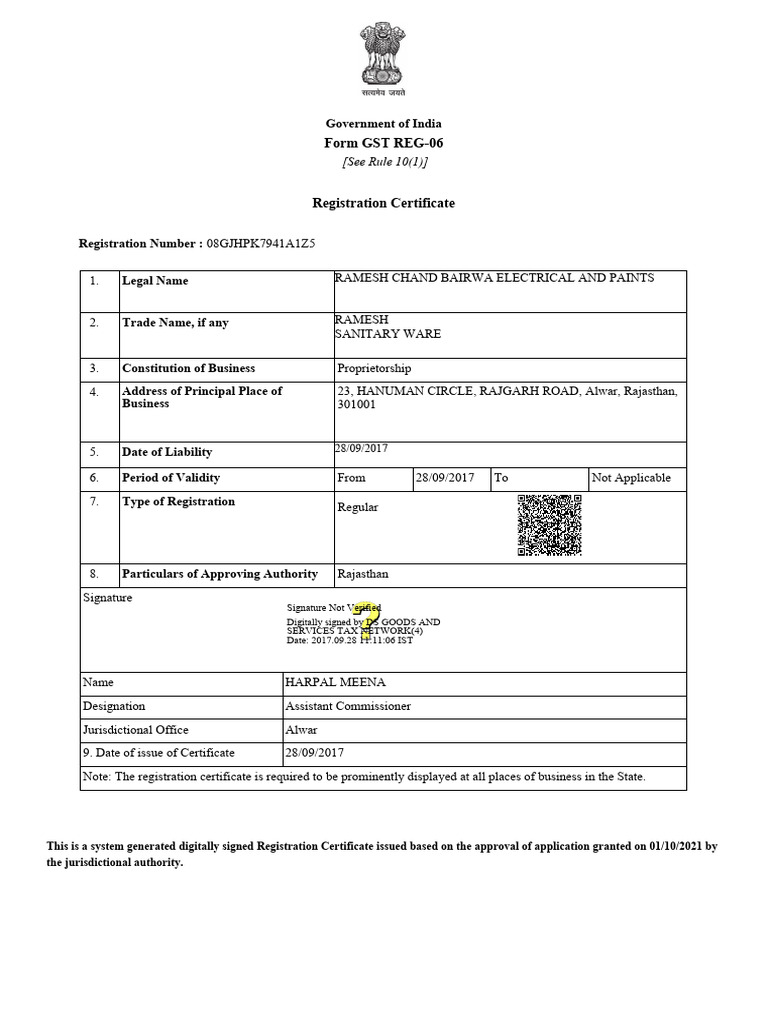 gst word file PDF Sole Proprietorship