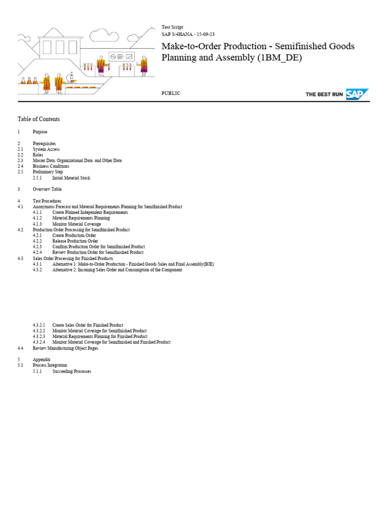 MTO Production Test Script for Semifinished Goods | PDF | Business ...