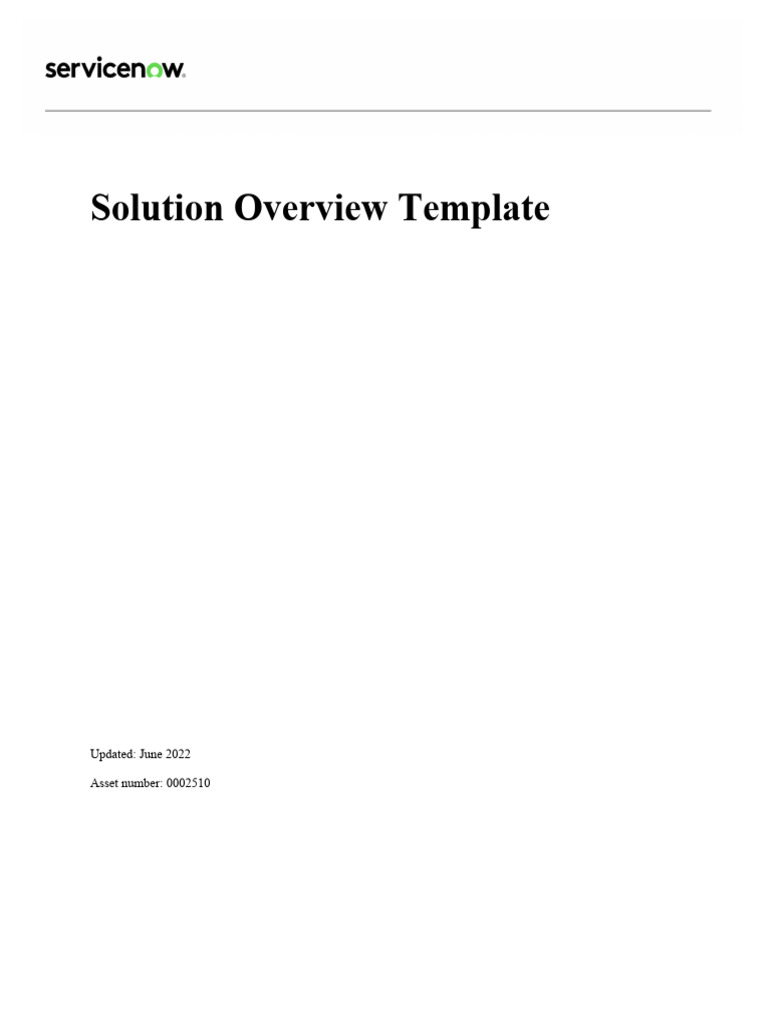 ASS0002510 - Solution Overview Template | PDF | Backup | Transport ...