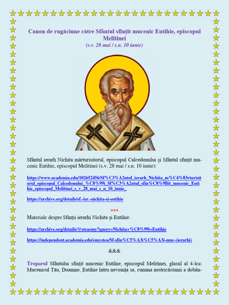 Canon de Rugaciune Catre Sfantul Sfintit | PDF