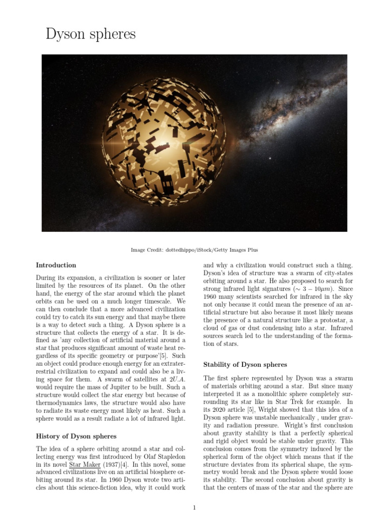 Understanding Dyson Spheres: Concepts & Detection | PDF | Stars | Orbit