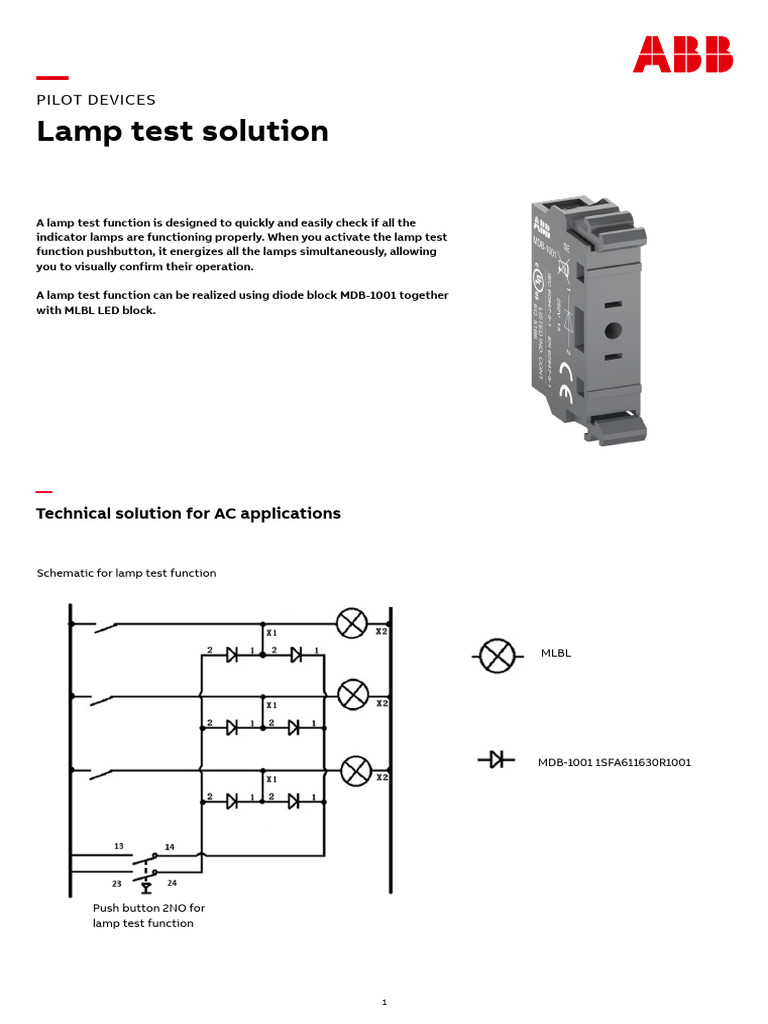 Lamp Test Solution - 1SFC151015L0201 | PDF | Green | Red