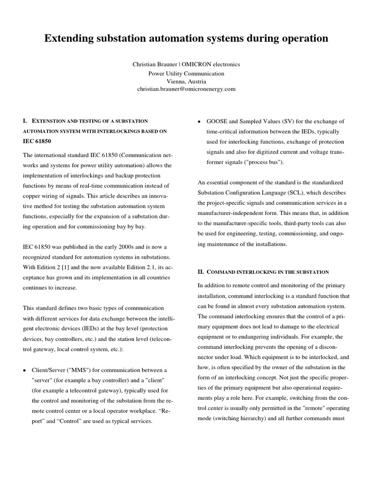 Substation Automation Expansion Guide | PDF | Electrical Substation ...