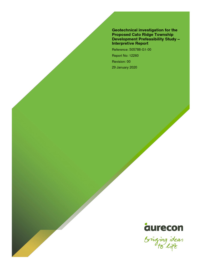 Cato Ridge Geotechnical Investigation Report | PDF | Earth Sciences ...