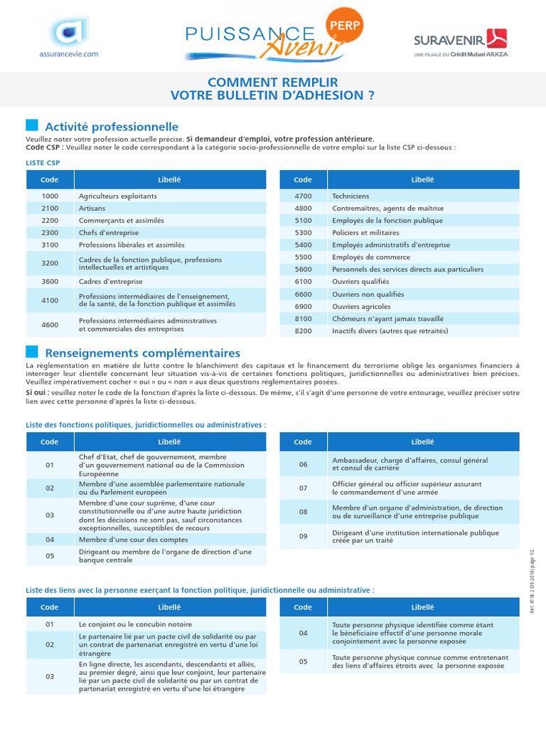 Adhésion au PERP : Informations clés | PDF | Partenariat enregistré