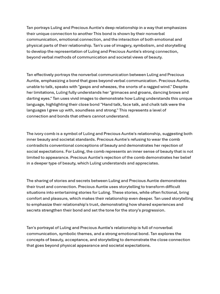Tan Portrays Luling and Precious Auntie | PDF | Social Science