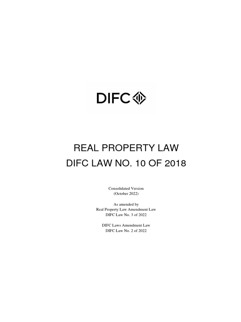 DIFC Real Property Law Overview 2018 | PDF | Easement | Concurrent Estate